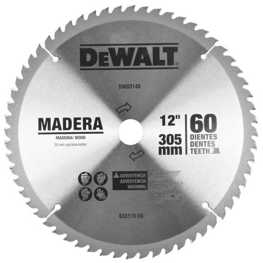 Imagem de Lâmina de Serra Circular e Esquadria 12" para Madeira com 60 Dentes DW03140 - Dewalt