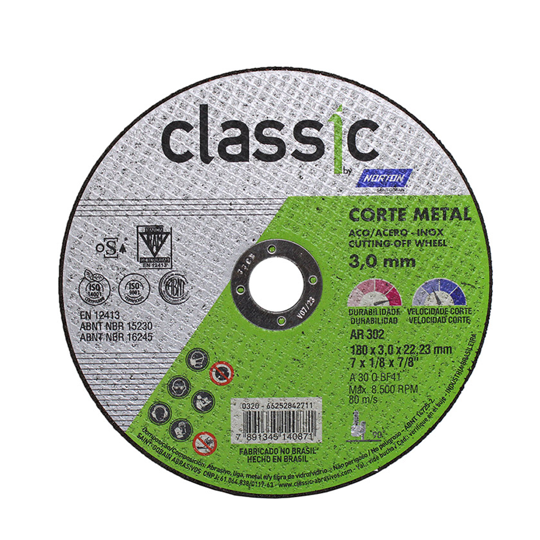 Imagem de Disco de Corte  7" x 1/8" x 7/8" para Metal AR302 CLASSIC - Norton